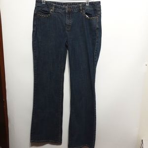 Michael's Kors Women's 10 Mid Rise Studded Boot Cut Denim Jean